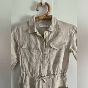 ZARA girls linen romper jumpsuit